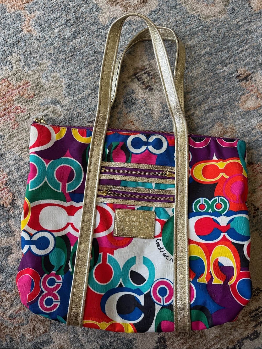 Coach Poppy Pop Graffiti Glam Tote